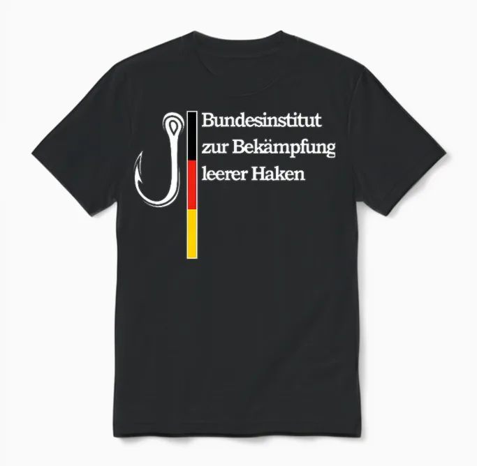 Bundesinstitut Zur Bekämpfung Leerer Haken Angelhaken Angler Unisex T-Shirt in Black