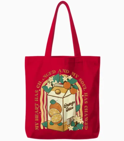 My Heart Has Changed and My Soul Has Changed Orange Tote Bags - Red
