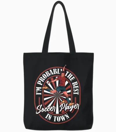 Soccer Funny Tote Bags - Black
