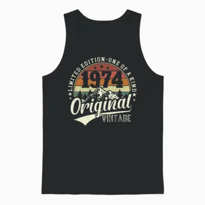 Vintage 1974 Limited Edition Unisex Tank Top - Black