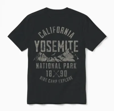 Yosemite National Park Unisex T-Shirt - Black