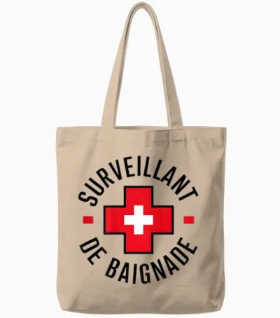 Swimming Supervisor Men Women (design at the Res) T-Shirt, White, S Tote Bags - Natural