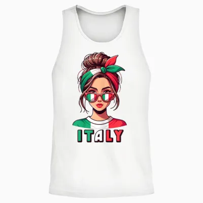 Italy Italian Girls Italia Girls Cute Women Children Mum Wife T-Shirt, White Unisex Tank Top - White