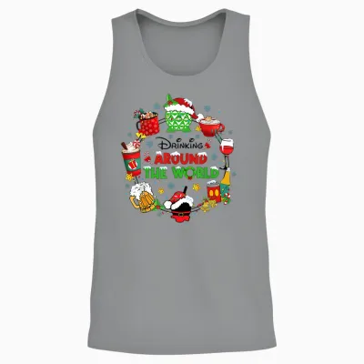 Drinking Around the World Family Christmas Vacation Unisex Tank Top - Sport Grey
