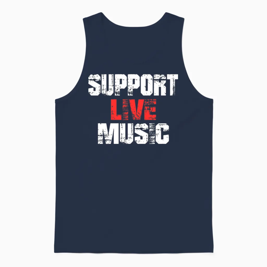 Support Live Music - Lovers Unisex Tank Top in Navy