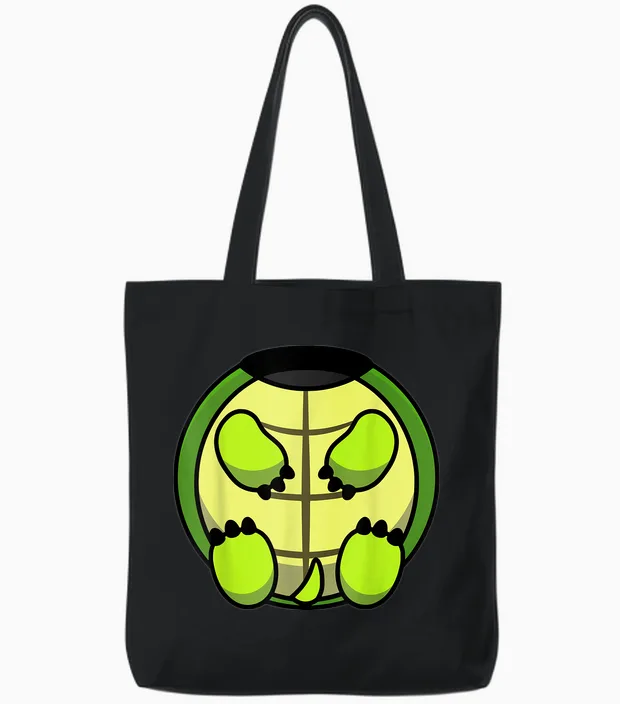 Schildkröten Tier Kostüm Schildkröte Tote Bags in Black