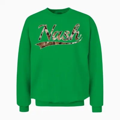 Nash Nashville Camouflage Vintage Inspired Distressed Camo Unisex Sweatshirt - Irish Green