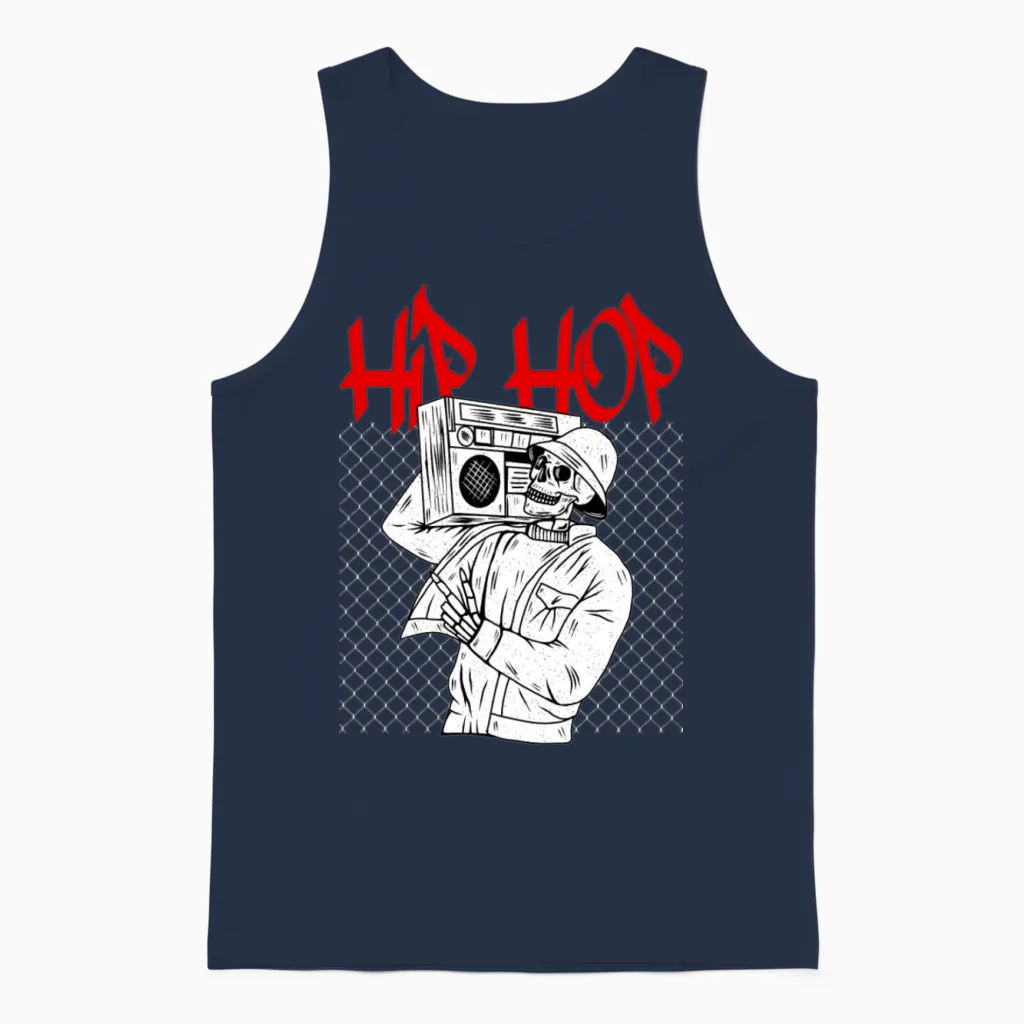 Hip Hop Unisex Tank Top in Navy