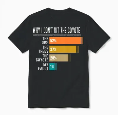 Coyote Hunter Saying Funny Coyote Hunting Unisex T-Shirt - Black