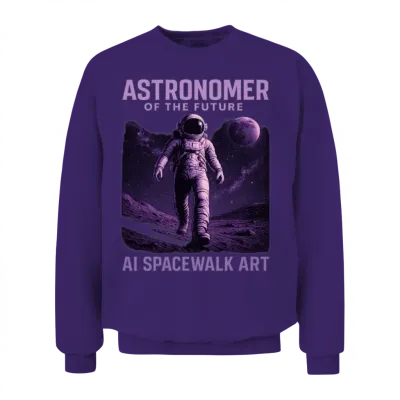 Astronomer of the Future – Ai Spacewalk Art Unisex Sweatshirt - Purple