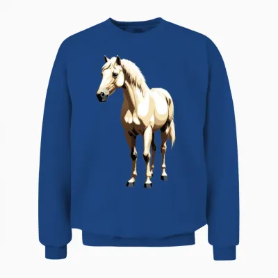 A Pixel Art of a Horse Unisex Sweatshirt - Royal