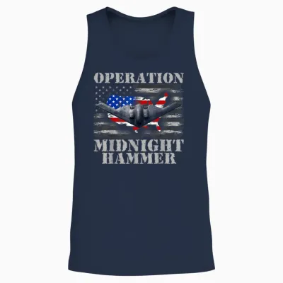 B-2 Stealth Jet Shirt Operation Midnight Hammer Unisex Tank Top - Navy