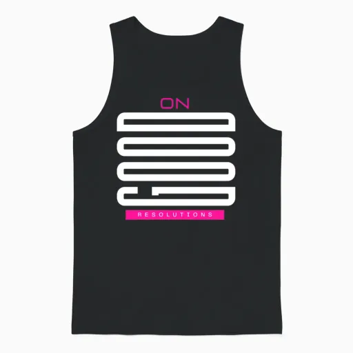 On Good Resolutions Unisex Tank Top in Black