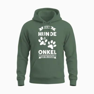 Rich Bin Hunde Onkel Frau Ein Normaler Hund Onkel Unisex Hoodie - Military Green