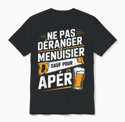 Carpenter Men's Aperitif Humour Gift Carpentry Funny Beer Unisex T-Shirt - Black