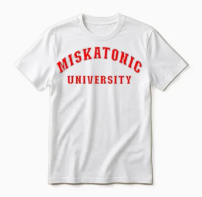 Miskatonic Universität Terror Rote Literatur Unisex T-Shirt - White
