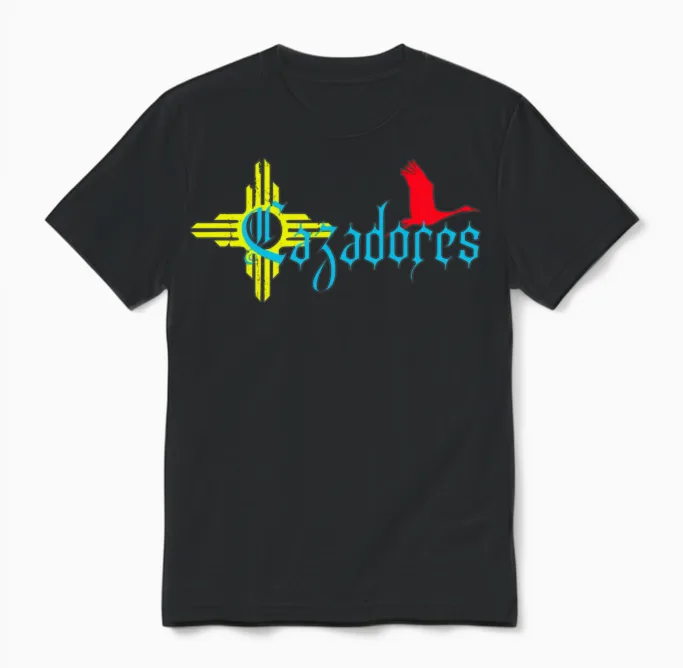 Nuevo Mexico Cazadores Crane Unisex T-Shirt in Black