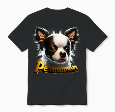 Funny Face Dog Unisex T-Shirt - Black