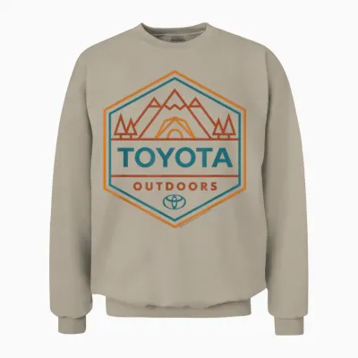 Toyota Outdoors Art Line Big Chest Logo Unisex Sweatshirt - Sand