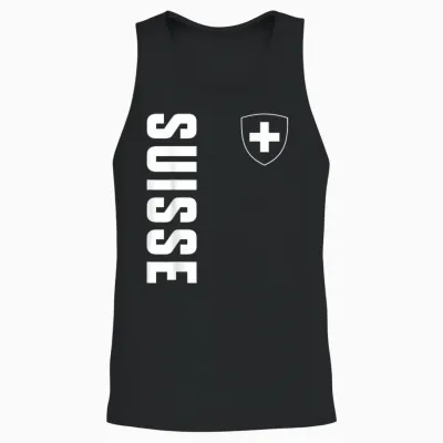 Schweiz Flagge Schweizerkreuz Fan Switzerland Patriotisches Unisex Tank Top - Black