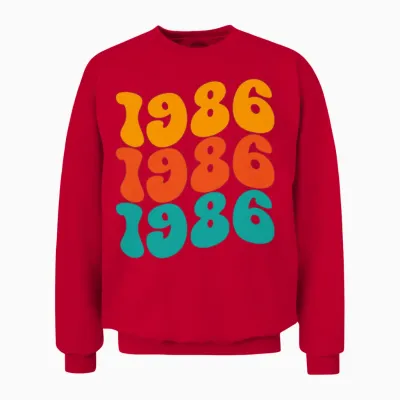 1986 Retro Unisex Sweatshirt - Red
