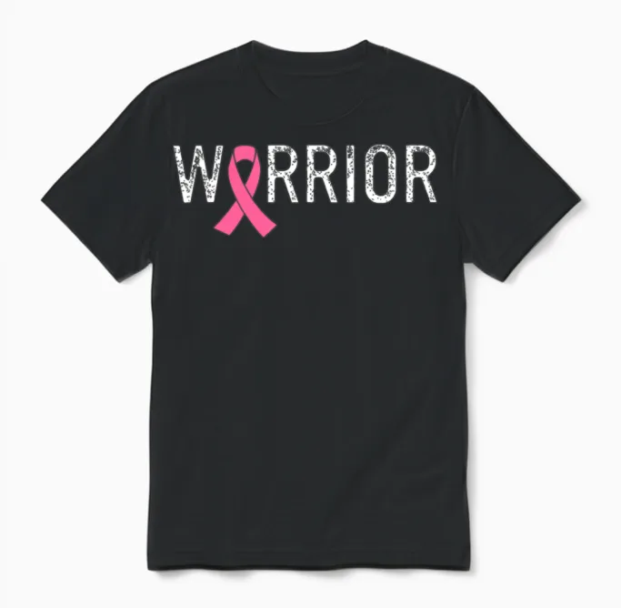 Breast Cancer Warrior, Breast Cancer Unisex T-Shirt in Black