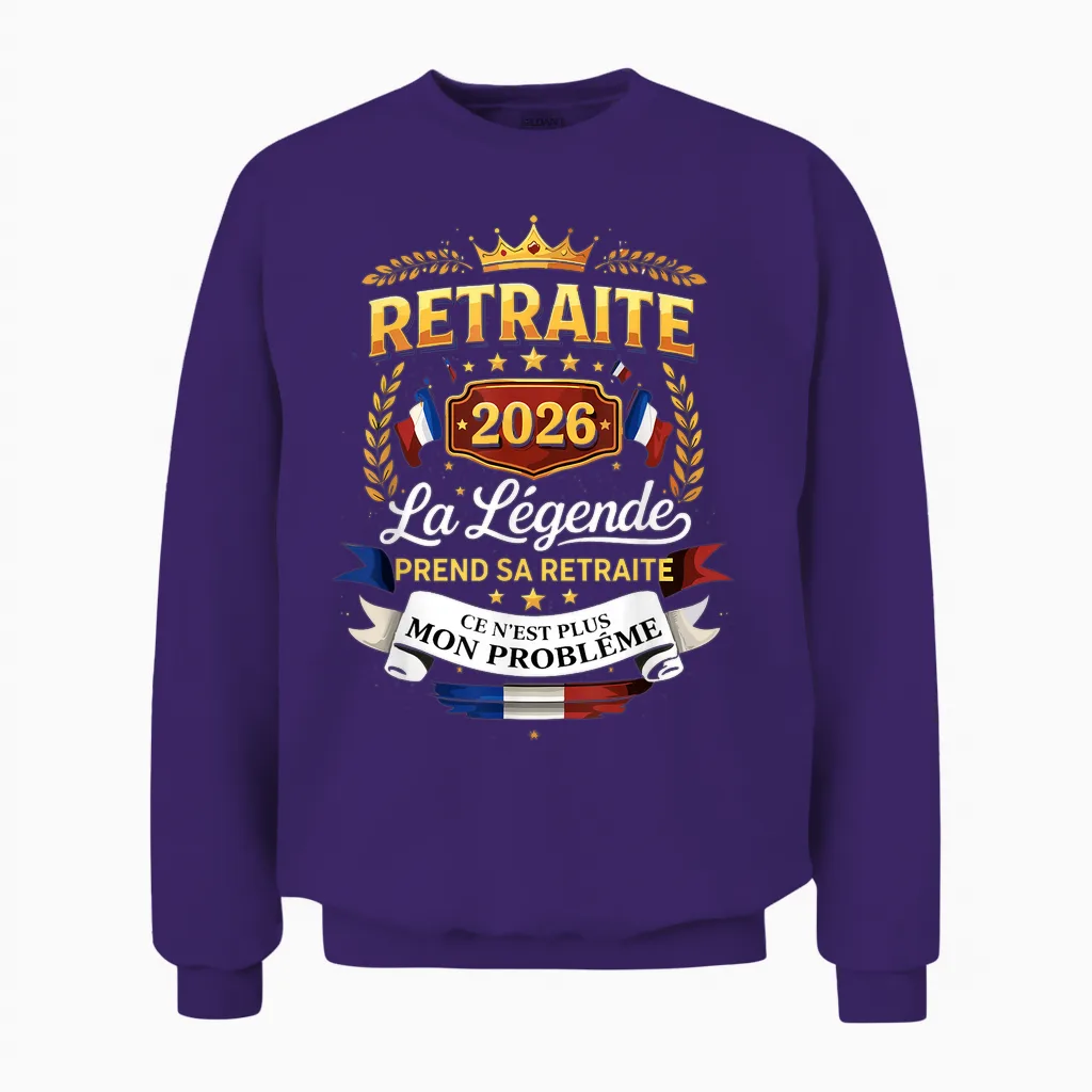 The Legend Retires 2026 Retired Man Unisex Sweatshirt in Purple
