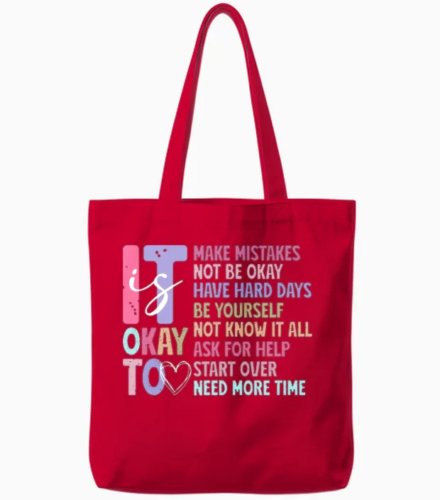 Mental Health Mental Health Mental Health Tote Bags in Red