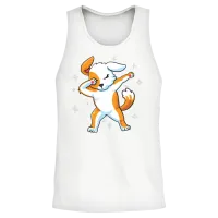 Dog Dab — Lovers Unisex Tank Top - White – 2