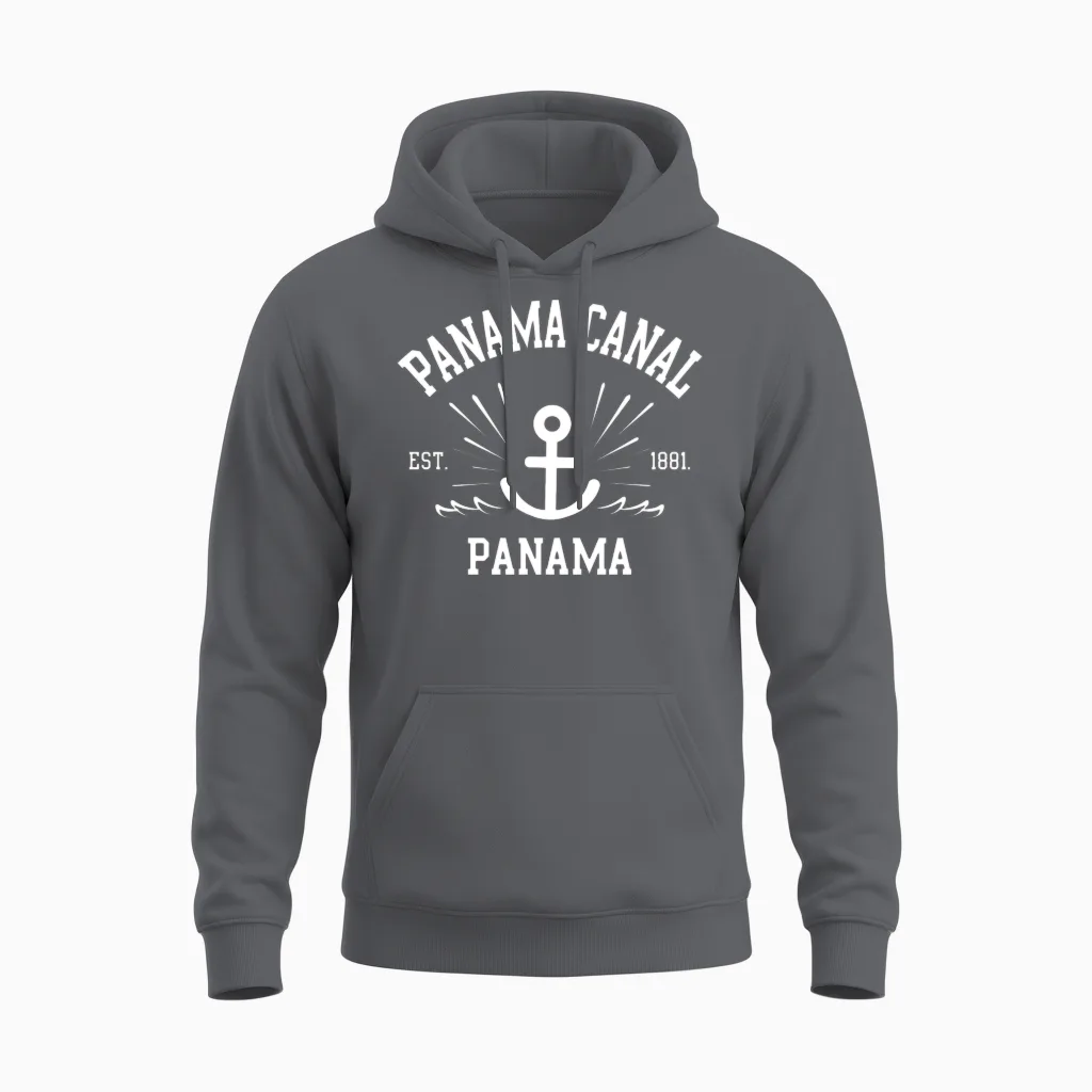 Panama Canal - Est 1881 Fun Gift Unisex Hoodie in Charcoal