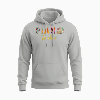 Retro Piano Teacher Unisex Hoodie - Ash