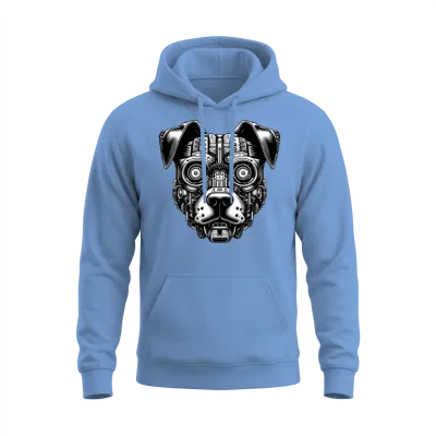 Retro Steampunk Dog Unisex Hoodie - Carolina Blue