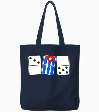 Domino Cuban Flag Cuba Tote Bags - Navy