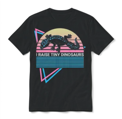 Leopard Gecko Retro Unisex T-Shirt - Black