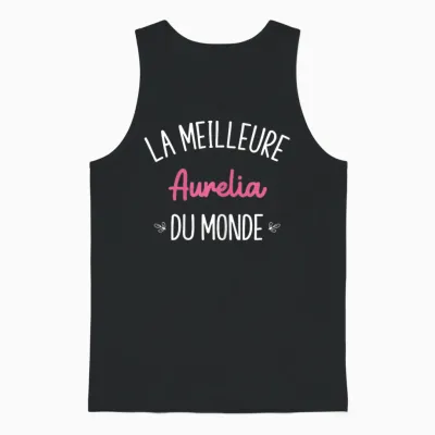 Femme Humour Cadeau Personnalisé Bff Prénom Aurelia Unisex Tank Top - Black