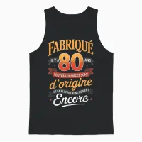 Fabriqué Il Y a 80 Ans Vintage 80 Ans Anniversaire Blague Unisex Tank Top in Black - 1