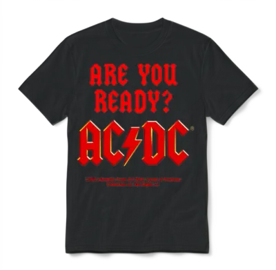 Ac/dc Red Logo Are You Ready? Unisex T-Shirt - Black
