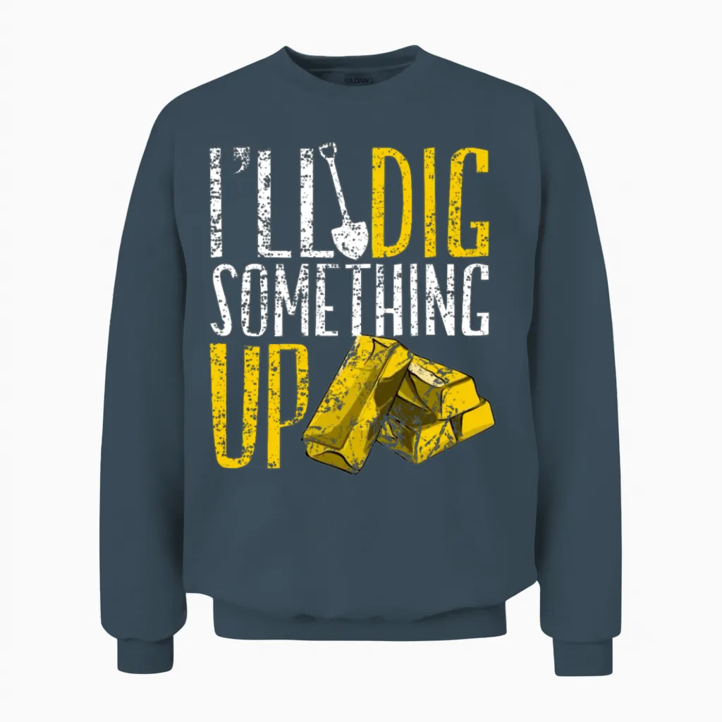 Gold Panning Gold Mining Unisex Sweatshirt in Dark Heather
