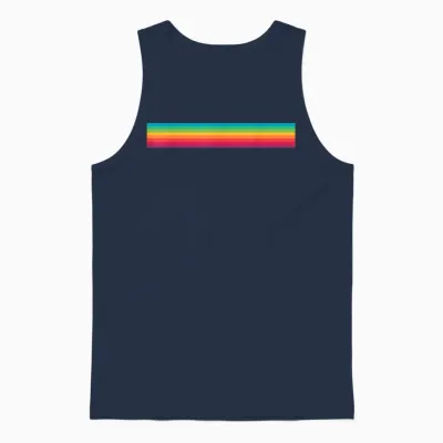 Regenbogen Bunte Streifen | Linien Standard Unisex Tank Top - Navy
