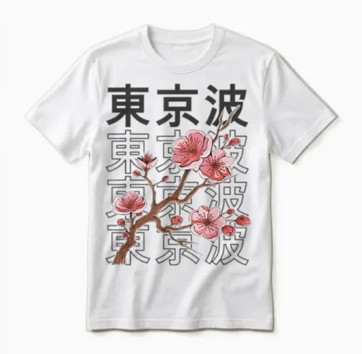 Cherry Blossom Japanischer Sakura-Baum Japan Aesthetic Anime Unisex T-Shirt in White