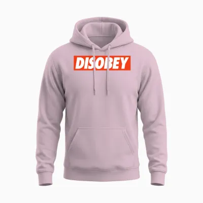 Disobey Unisex Hoodie - Light Pink