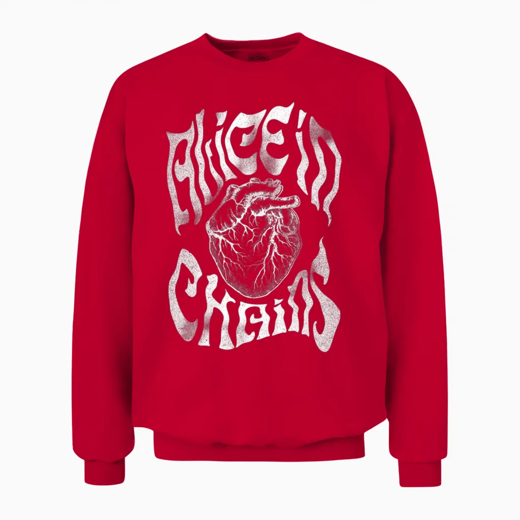 Alice in Chains Heart Unisex Sweatshirt in Red