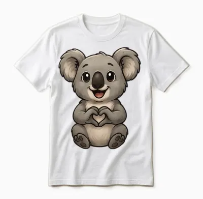 Koala with Heart | Cute Koala Bear with Heart Symbol Unisex T-Shirt - White