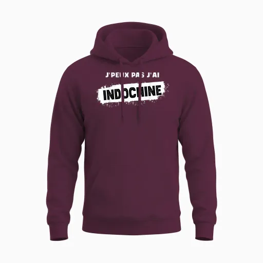 Je Peux Pas J'ai Indochine Men's Women's Child T-Shirt, Black, S Unisex Hoodie in Maroon