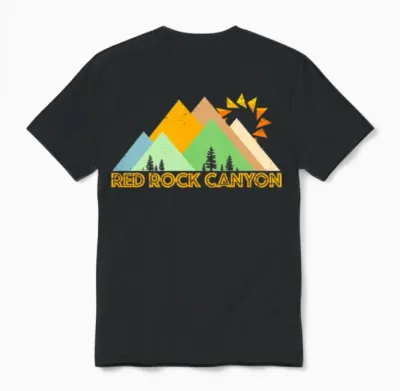 Retro Vintage Red Rock Canyon Unisex T-Shirt - Black