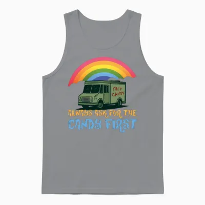 Candy First Humor Unisex Tank Top - Sport Grey