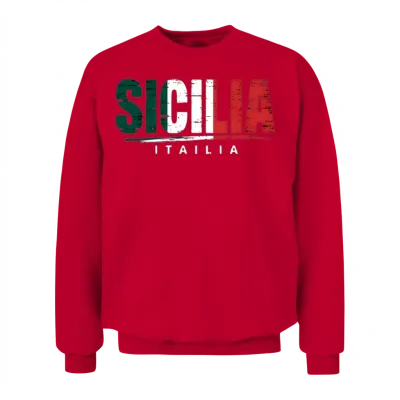 Sicilia Italia - Sicilian Pride, Italian Heritage Unisex Sweatshirt - Red