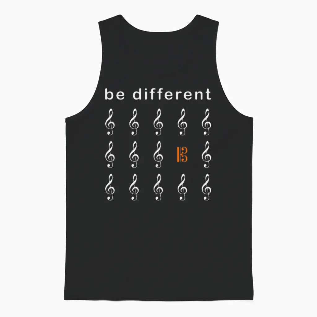 Viola Instrument Be Different Alto Clef Fun Unisex Tank Top in Black