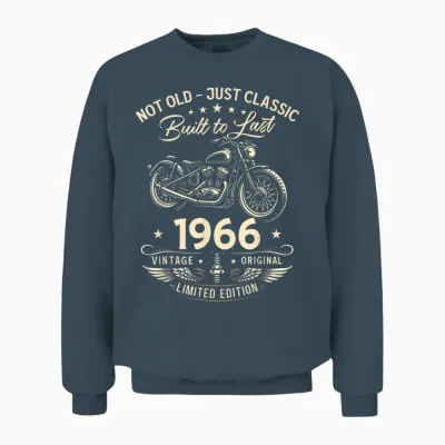 60. Geburtstag Mann Geschenk Motorrad Motorradfahrer 1966 Unisex Sweatshirt - Dark Heather
