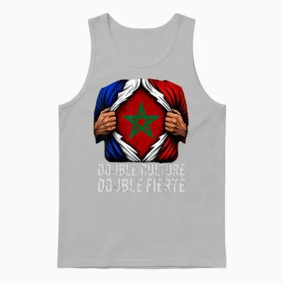 Double Culture Double Fierté Franco Marocain France Maroc Unisex Tank Top - Ash